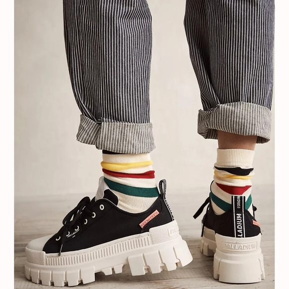 Palladium 10 Revolt Lo TX Platform Lug Sole chunky Platform Sneakers Lace Shoes - Picture 4 of 16